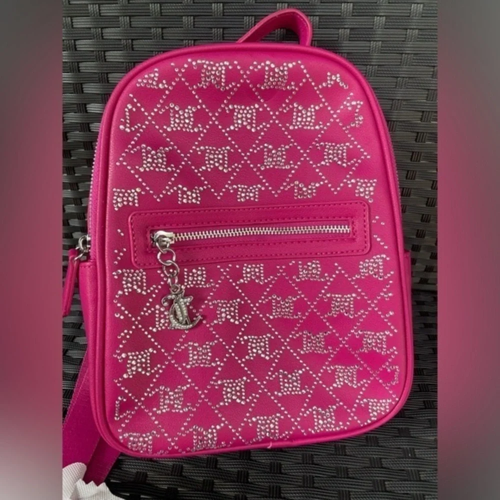 Juicy Couture Backpack,Juicy Couture Pink Backpack with Silver Accents